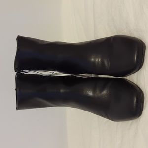 Faux Leather Square Toe Boots - Old Navy - Size 8